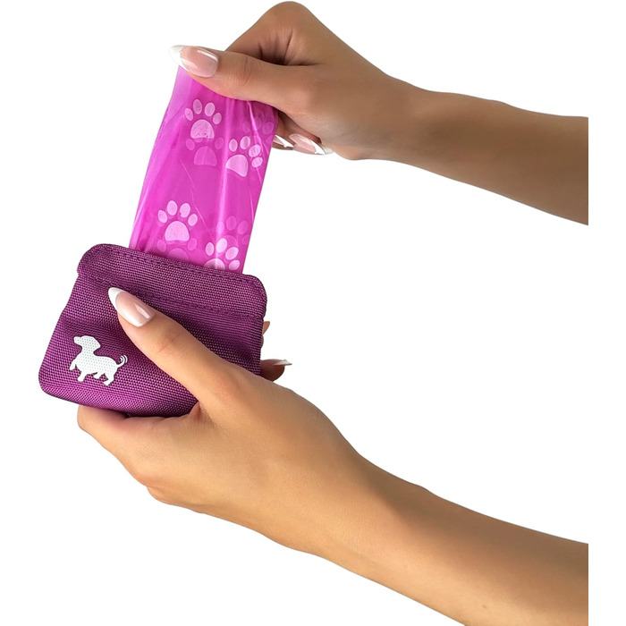 Сумка для ласощів для собак Swaggly – чорна з червоною підкладкою (рожева)