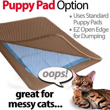 Килимок для котячого туалету iPrimio EZ Clean Jumbo 81,3×76,2 см, водонепроникний, з підкладкою для цуценят, проти розсипання наповнювача