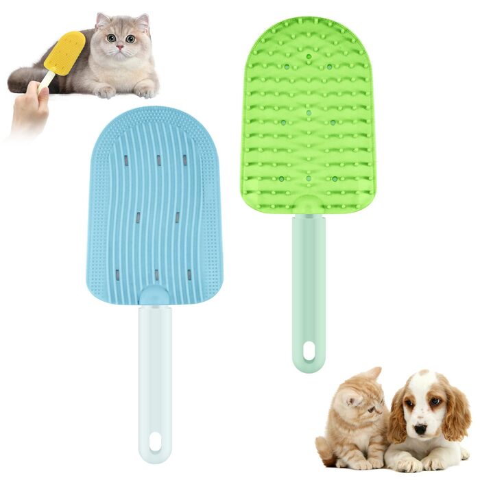 Гребінець для котів 2 шт., силіконовий, для довгошерстих, видаляє шерсть, зменшує клубки шерсті