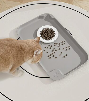 Водонепроникний килимок для годування собак та котів Octonyluck, 57.5x35.5 см, сірий