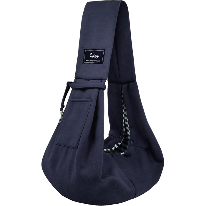 Слінг для собак та котів CUBY - переноска для маленьких тварин, сіра, з підставкою для ніг