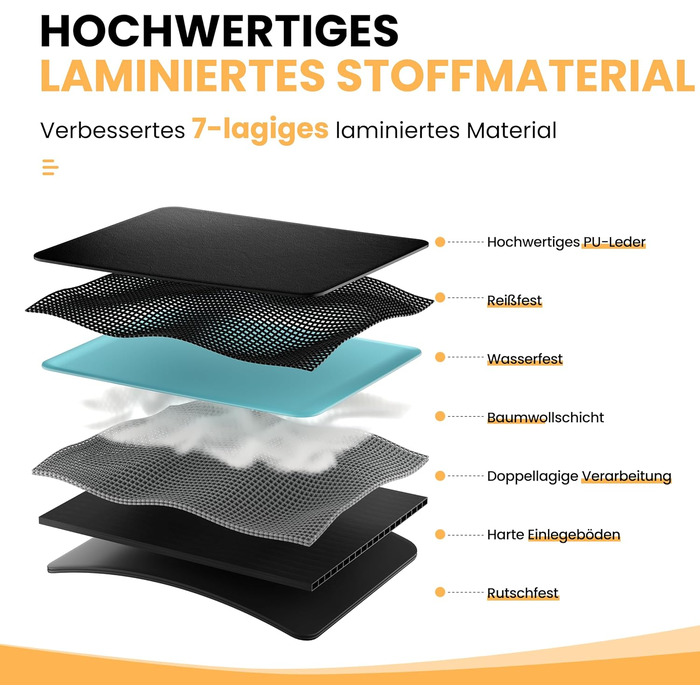Авточохол на сидіння для собак HiPetpy, 7-шарова захисна накидка з PU-шкіри, водовідштовхувальний, для собак, вантажопідйомність 204 кг, оранжевий