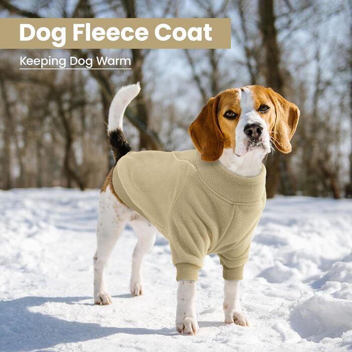 Теплий пуловер Lelepet для собак на осінь/зиму з капюшоном, флісовий світшот для тварин, одяг для цуценят, костюм для великих собак, теплий халат для домашніх тварин, зелений (X-Small, світло-коричневий)