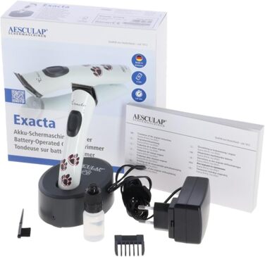 Машинка для стрижки собак Agrarzone Edition Aesculap Exacta, біла - з запасним лезом, триммер для лап, тиха, без вібрації, легка