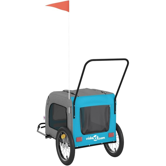 Фармінгери Gecheer для собак: чорний причіп з оксфордської тканини та металу. Вантажний причіп для велосипеда, транспортний причіп / 93859 (63 x 121 x 65 см, блакитний)