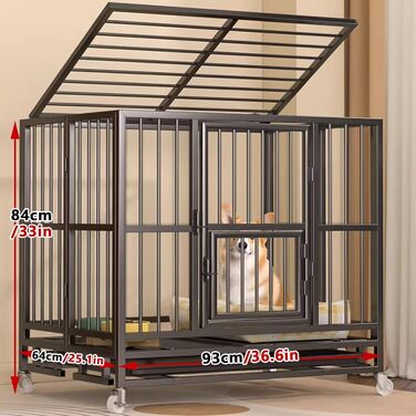 Кія для собак, переноска для собак, клітка для собак, розкладна, з колесами та маленькими дверцятами (77x55x76 см, 98x64x84 см)