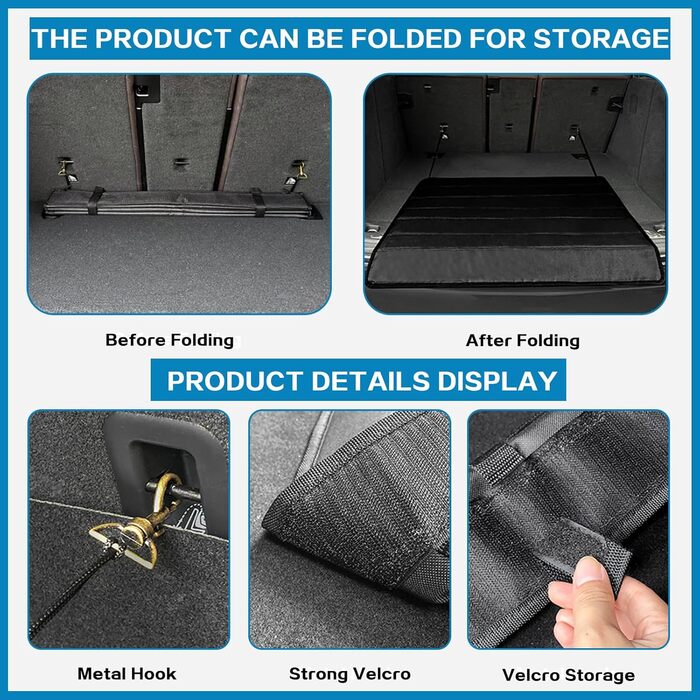 Захист для багажника автомобіля від бруду та подряпин для собак, 80x64 см, чорний. Водонепроникний, стійкий до розривів та подряпин. Килимок для транспортування собак та багажу в авто.