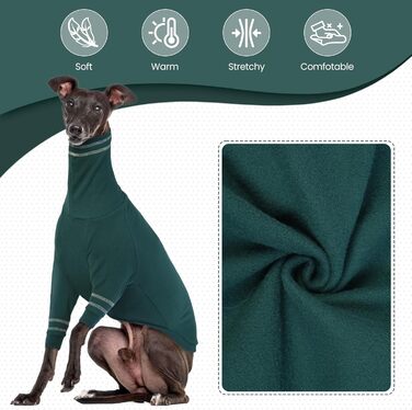 Светр для грейхаунда, італійського віндхаунда та віппета. Теплий светр з високим коміром для собак маленьких порід (зелений, L)