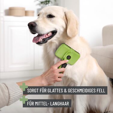 Буршляк для собак та котів ReaVET - самоочисна щітка для вичісування шерсті, для довгошерстих тварин