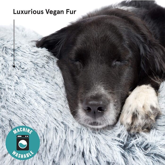 М'яке ліжко для собак та котів: кругла подушка-донат, 60x60x20 см, сірий колір