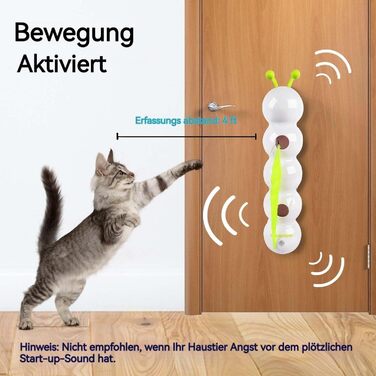 Інтерактивна іграшка для котів Dandin Wuselwurm - іграшка-черв'як для котів, самостійна розвага, кріплення на стіну/вікно, для кошенят та середніх порід