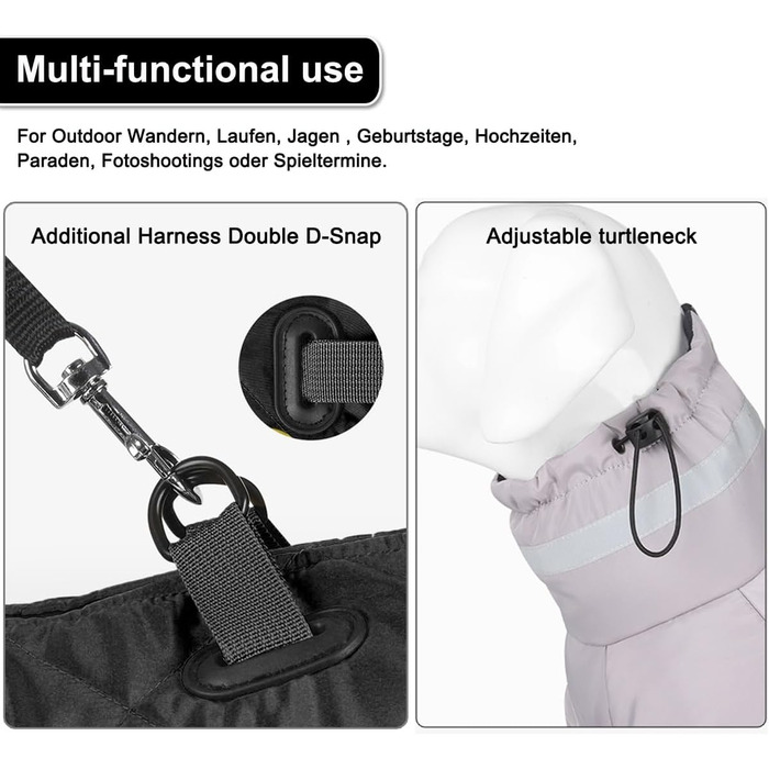 Водонепроникний теплий зимовий одяг для собак середніх та великих порід (5XL, чорний)