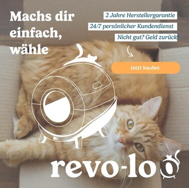 Revo-loo one — автоматичний самочистний туалет для котів, електричний, для кількох котів 1-13 кг, 80 л, з керуванням через додаток, герметичний, мінімальне обслуговування
