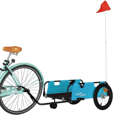 Причеп для собак, причеп-перевозник для тварин, блакитний, з оксфордської тканини та металу. Підходить для покупок, відпочинку, велопрогулянок. Легко встановлюється.