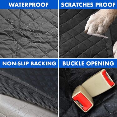 Захисний чохол на сидіння автомобіля для собак, 5 шарів, лежанка для собак, водовідштовхувальний, стійкий до подряпин, нековзний, універсальний з боковими клапанами та блискавкою, для авто, SUV, вантажівок