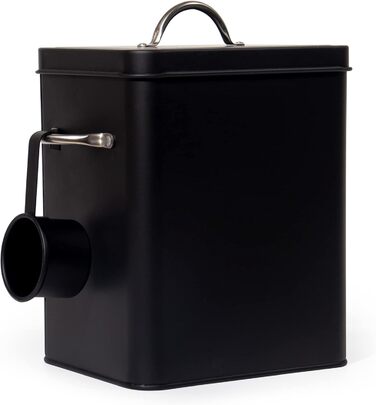Контейнер для порошку Theo&Cleo 6.5L, металева коробка для порошку, корму для собак/кішок, кавових зерен (колір: вугілля)