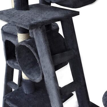 BITUXX® Декерховий котячий будиночок з кігтеточкою, ігровий комплекс для котів, регульована висота 230-250 см (темно-сірий)