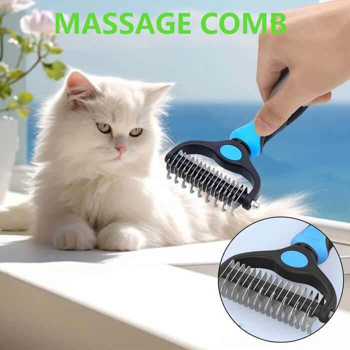 Гребінець для грумінгу собак та котів, щітка для видалення підшерстка, металева, для догляду за шерстю
