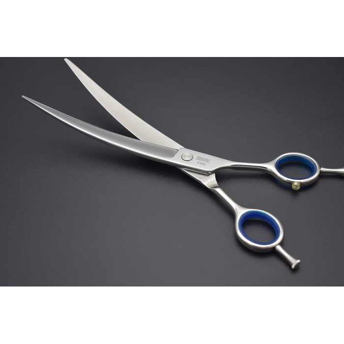 Професійна фен-ножиця KKO для грумінгу домашніх тварин, 7.0/8.0, нержавіюча сталь 440C, японська технологія, вигнута