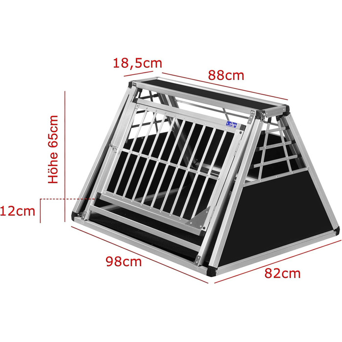 Транспортний бокс Transportbox N59 для собак, алюміній, 82x98x65 см, з аварійним виходом та захистом бампера