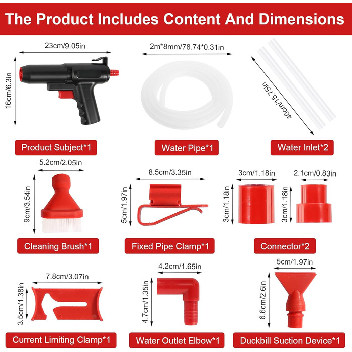 Набір для чищення акваріума GOSHIES 4-в-1: пилосос, фільтр, відсмоктувач ґрунту, набір для підміни води