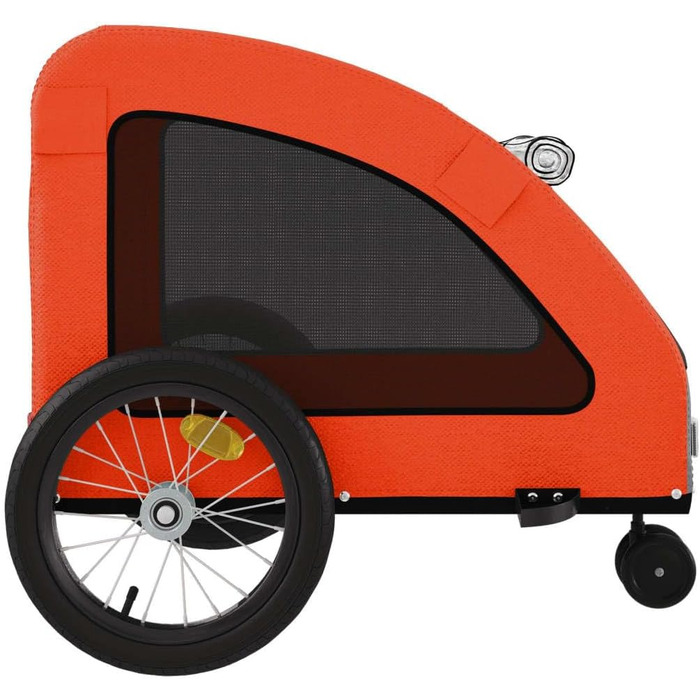 Фургон для собак VidaXL - переносний, з прапором та світловідбивачами, до 45 кг, Oxford-Gewebe, 63.5 x 124.5 x 66 см, Оранжевий