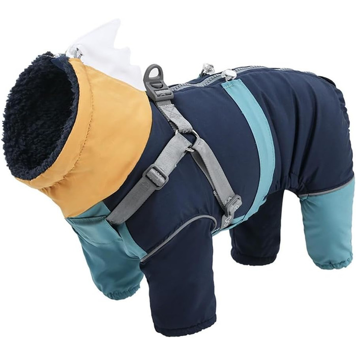 Зимовий теплий куртки для собак з коміром-гетром, світловідбиваючий, для малих та середніх собак, блакитний, XL