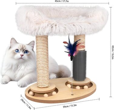 Інтерактивне котяче іграшкове карусель з дерева Banaone 4 в 1: карусель, когтеточка, іграшка, туалет для котів