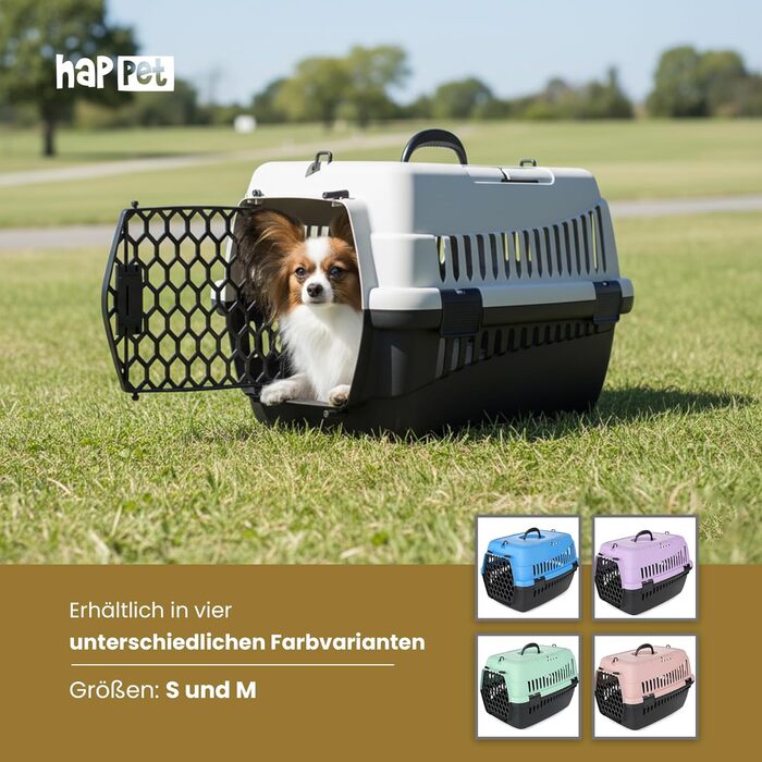 Транспортний бокс для котів та собак ABBA M сірий 56x37x37 см – міцний, добре провітрюваний, пластиковий бокс для подорожей