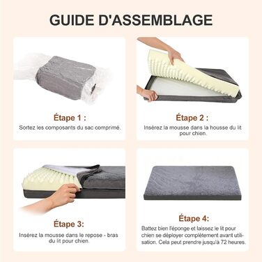 Ортопедичне ліжко для собак на зиму та літо з знімною, пральною наволочкою, 104*68*8 см (Сірий)