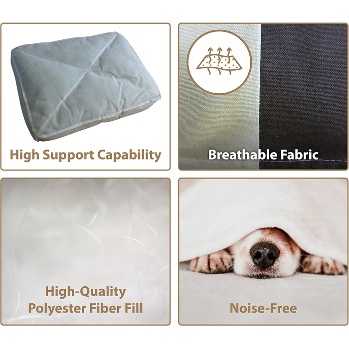 Гніздо для собак Ellie-Bo середнього розміру 71x48x10 см з стьобаним покриттям у смужку (чорний/коричневий) для клітки 76,2 см, XXL (117x75x10 см)