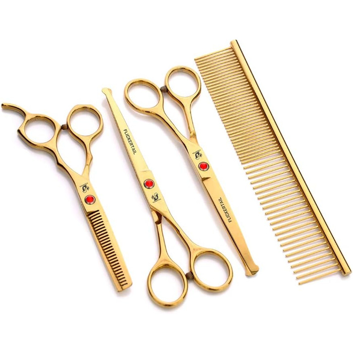 Набір професійних ножиць для грумінгу тварин 4,5-6,5 дюймів, з нержавіючої сталі, безпечні закруглені кінчики, для салонів та дому