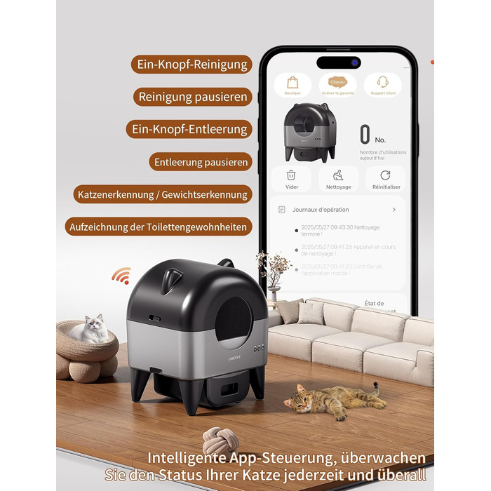 Автоматичний лоток для котів Katzenklo 110л, для кількох тварин, з дезодорацією та додатком