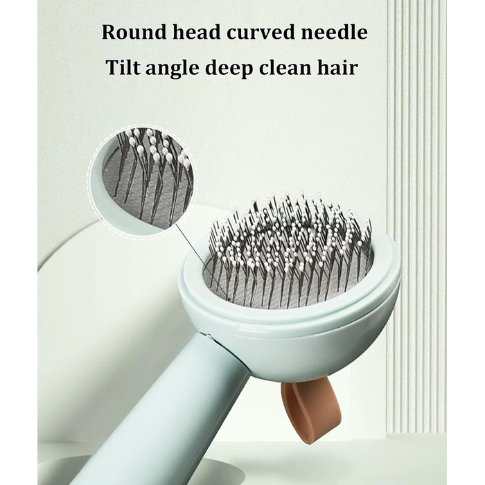 Щітка для котів, щітка для собак, видалення шерсті тварин, для короткої та довгої шерсті, самоочисна, біла