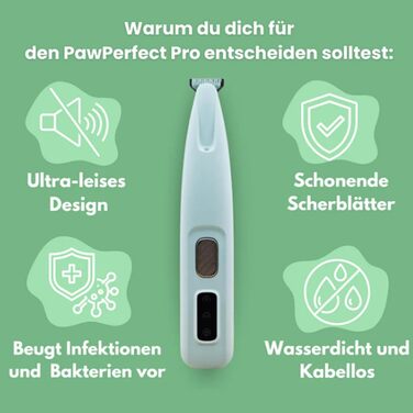 Триммер для догляду за лапами собак Pawperfect Pro - безшумний, для лап, очей, вух, обличчя, тіла