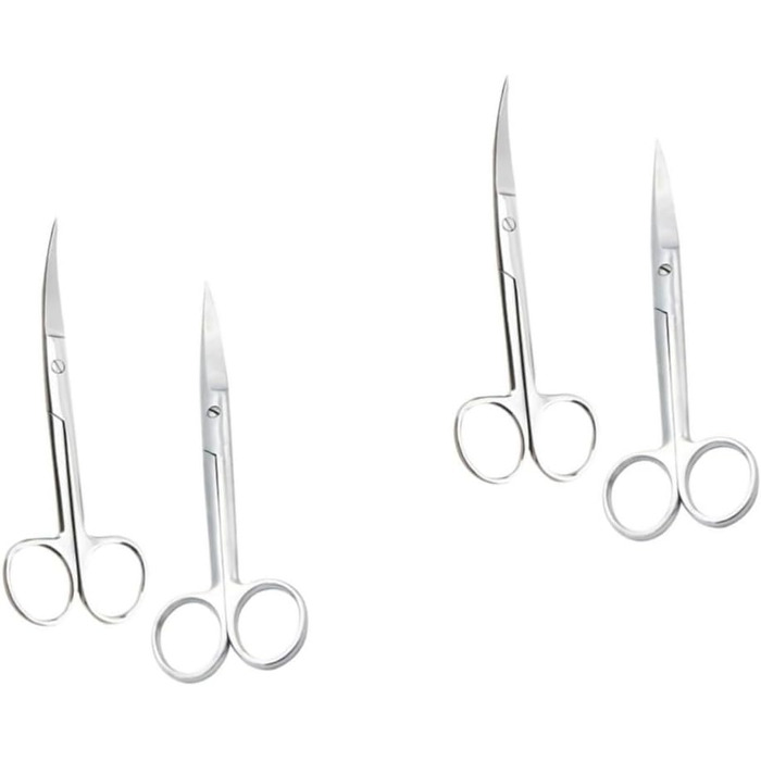 Набір професійних ножиць для грумінгу собак та котів BESTYASH (4 шт.) - прямі та вигнуті, нержавіюча сталь, ергономічний дизайн