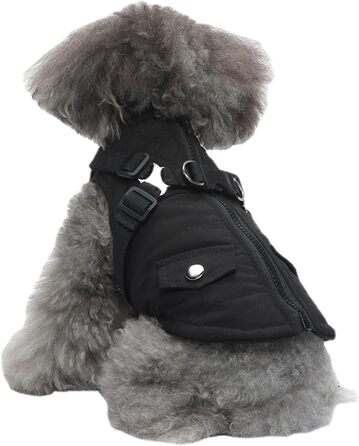 Зимова куртка для собак від Huiba: тепла, водонепроникна та вітронепроникна, для маленьких, середніх та великих собак (чорний, M)