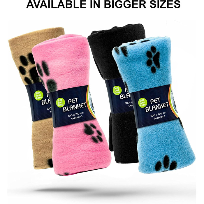 М'яка тепла флісова ковдра з відбитками лап для котів, цуценят та собак, пральна, для подорожей (Бежева, 70 x 73 см, 1 шт.)