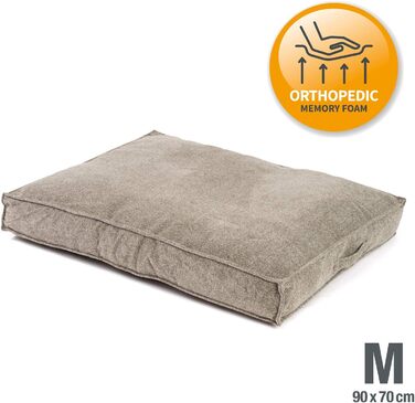 JAMAXX Преміум подушка для собак ортопедична, 90x70 см, пісочний колір