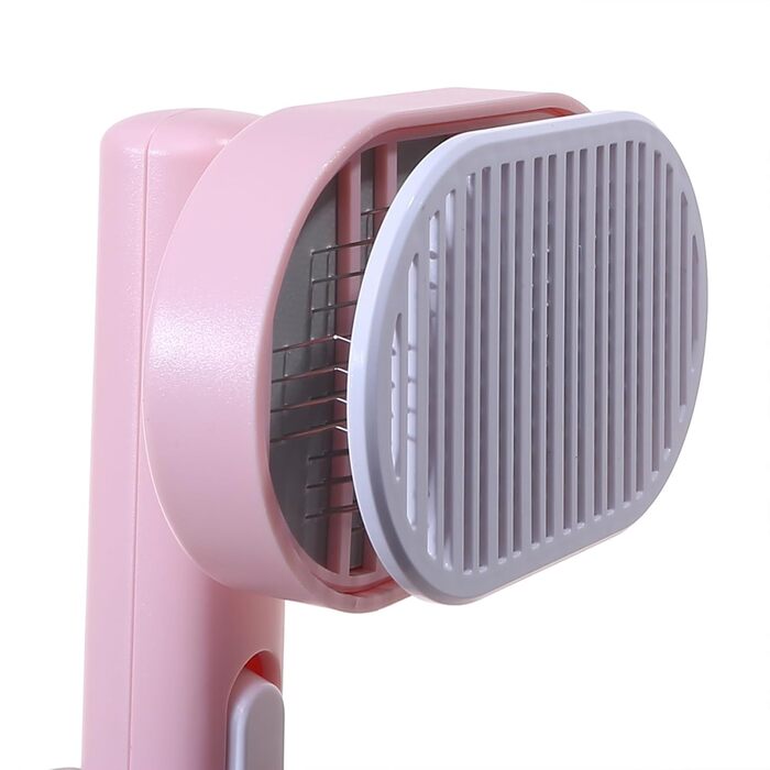 Самоочищувана щітка для котів та собак з підшерстком. Рожева, для довгої та короткої шерсті. Легка у використанні