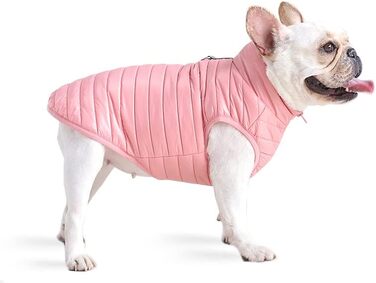 Зимовий теплий водонепроникний теплий зимовий одяг для собак з кільцем D, суперлегкий, для маленьких собак, котів, цуценят (XS, M, Рожевий)