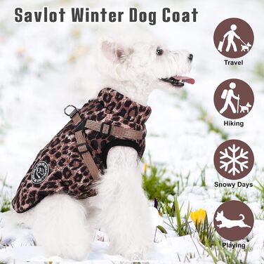 Теплий зимовий одяг для собак Avlot: куртка з флісу, водонепроникна, для холодної погоди (XXL, Коричневий)