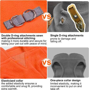 Теплий флісовий світшот для собак BeautyZoo з капюшоном та кишенею, для маленьких, середніх та великих собак, розмір M/L (спинка 46 см, груди 64 см, шия 38 см), помаранчевий