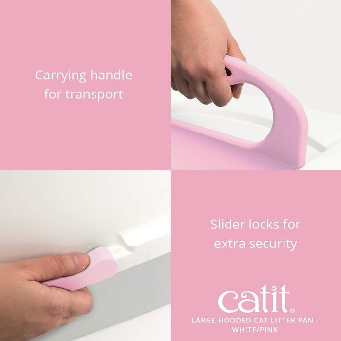 Туалет для котів Catit 50700 з кришкою, 43x57x50 см, білий/сірий/рожевий
