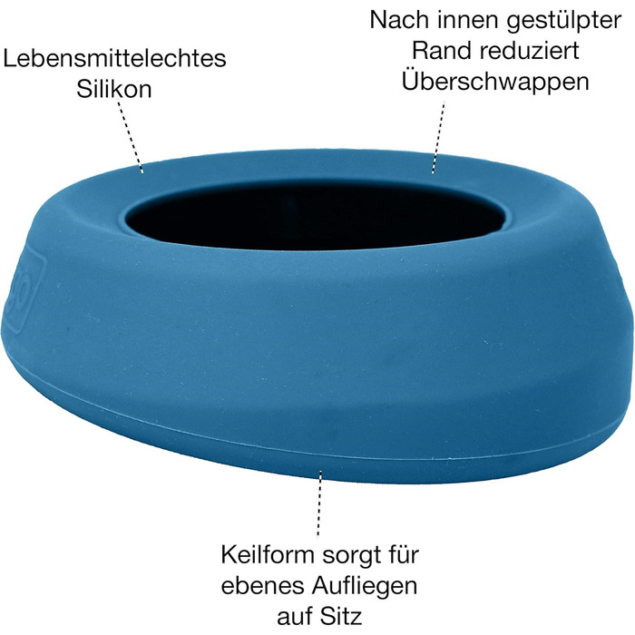 Kurgo Splash Free Wander: Миска для води для собак, 0.7 л, блакитна, витокозахисна, для подорожей