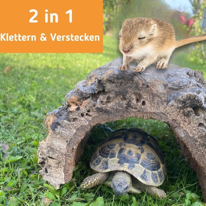 Коркована тунель Vogelgaleria 30 см з натуральної очищеної кори для гризунів і рептилій – декор для тераріуму, укриття, екологічний матеріал