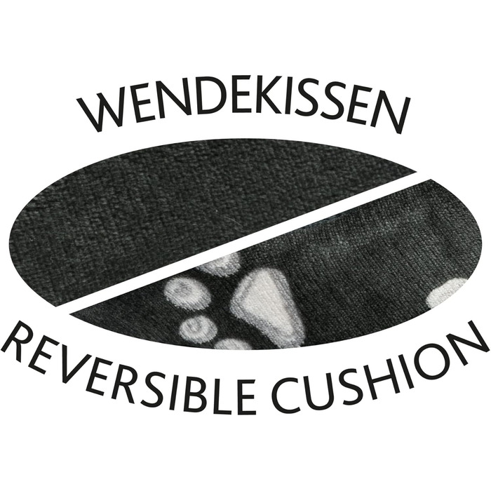 Тріксі лежанка для собак Jimmy, 75x65 см, чорна - зручне місце для сну з милим дизайном лапок - кошик для собак середніх порід, антиковзаюча поверхня, 36634