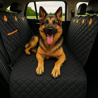 Захист для заднього сидіння авто для собак - водовідштовхувальний, стійкий до подряпин, нековзний, миючий - матеріал Oxford - захист для собак в автомобілі з бічним захистом - 141x134 см - підходить для SUV та легкових автомобілів DElightX