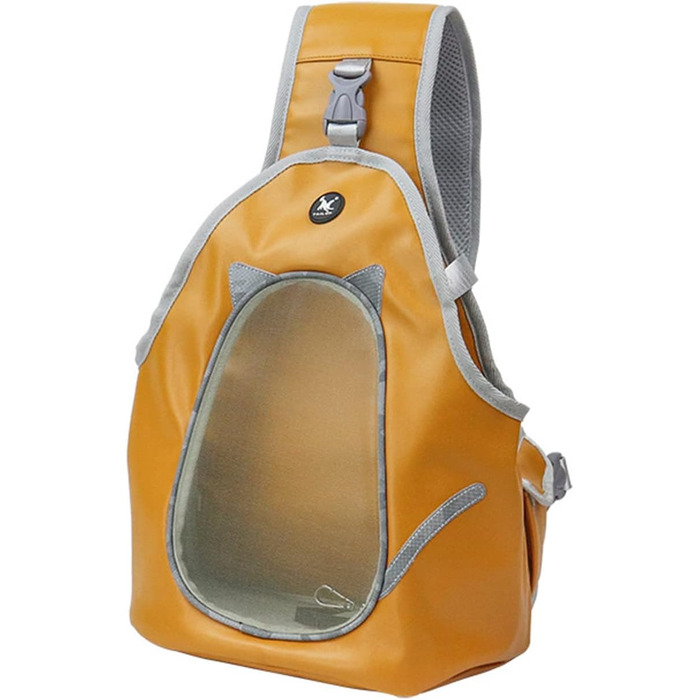 PETCUTE Сумка-переноска для собак та котів, складна, для маленьких тварин, з ременем безпеки, для прогулянок на вулиці (M, помаранчевий+коричневий)