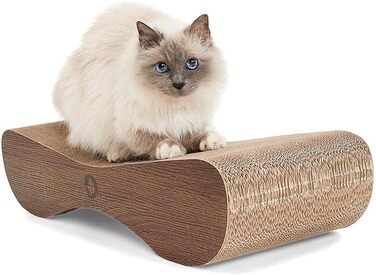 Кігтечка для котів CanadianCat Satellite 2.0 Lounge XXL | З гофрокартону з м'ятою | Колір: горіх | 76 x 24 x 24 см